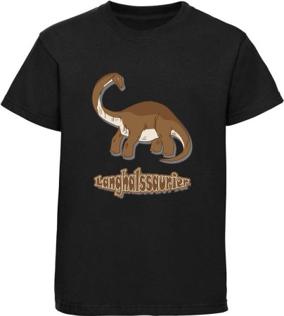 Children's printed t-shirt with long-necked dinosaur i79
